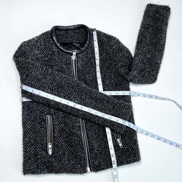 THE KOOPLESS Womans Blazer Wool Jacket Mohair Alpaca Boucle Zip Front Blazer 34 - Picture 7 of 10